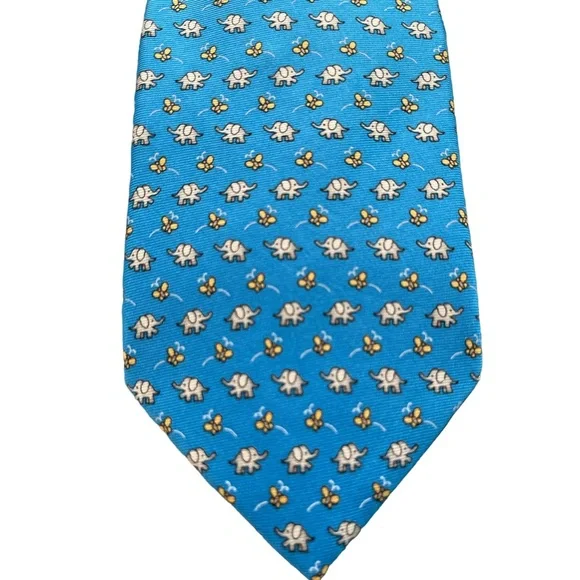 Pierre Cardin Mens silk tie with elephants - Picture 1 of 4